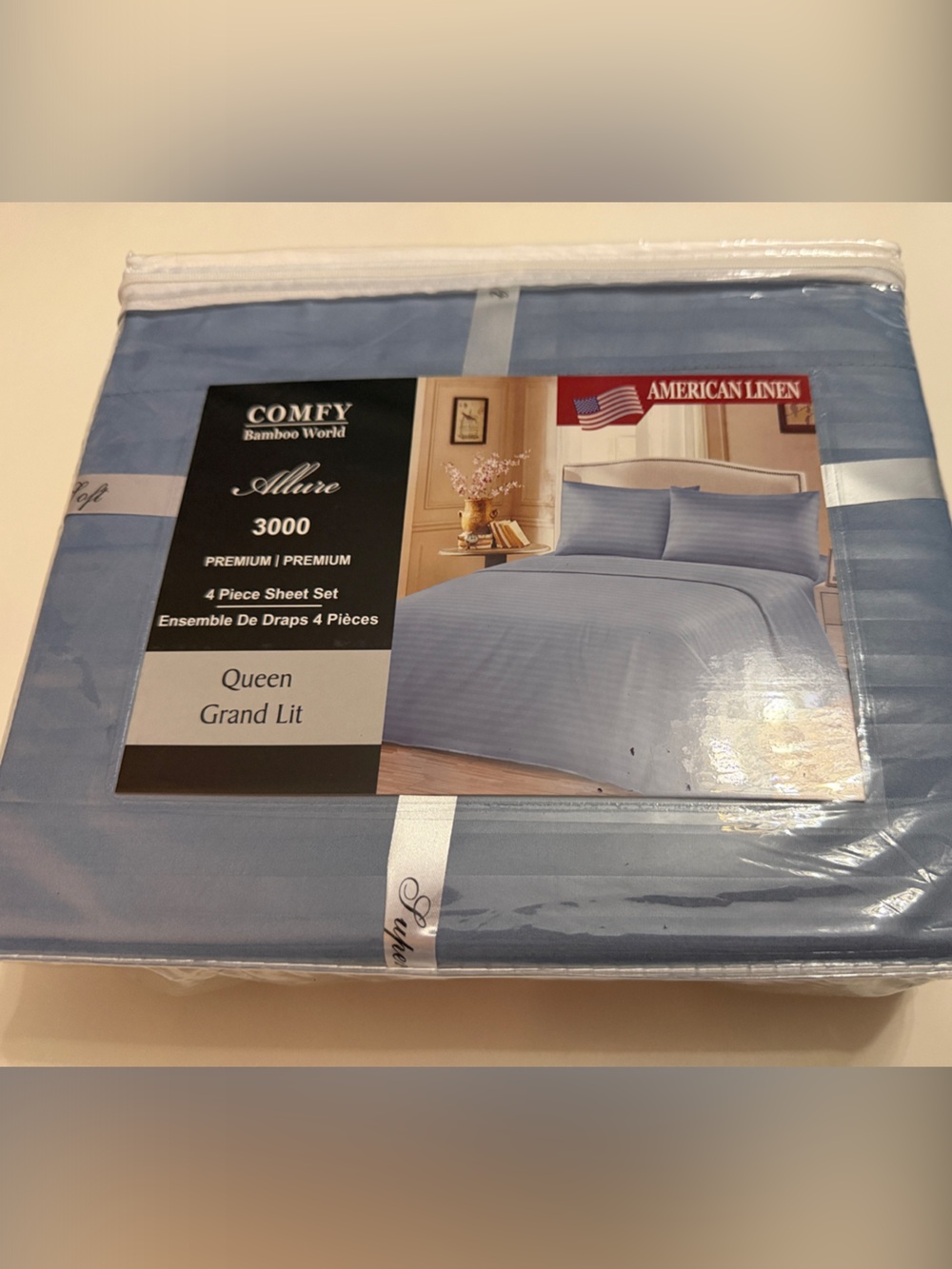 Allure Light Blue Queen Sheet Set -Brand New Never Opened